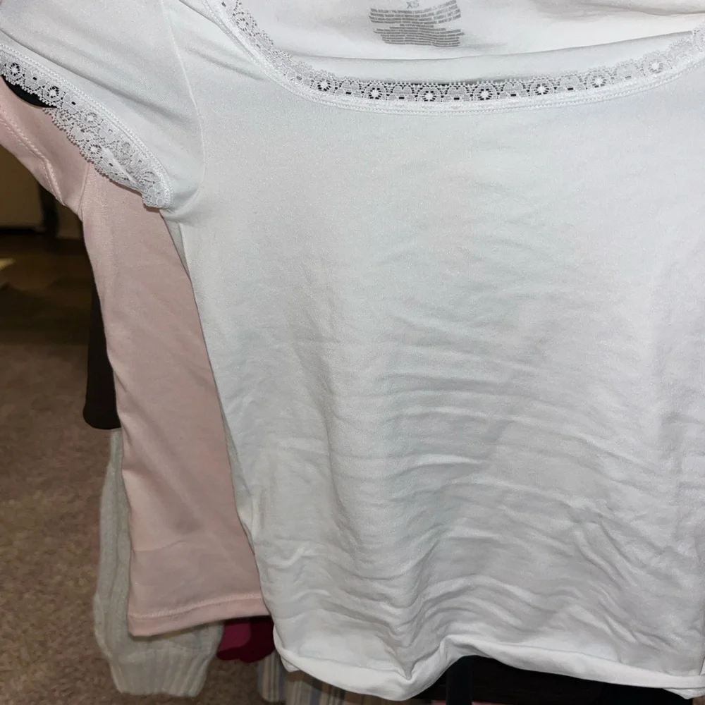 Wild Fable White Lace Trim Blouse - Picture 4 of 5